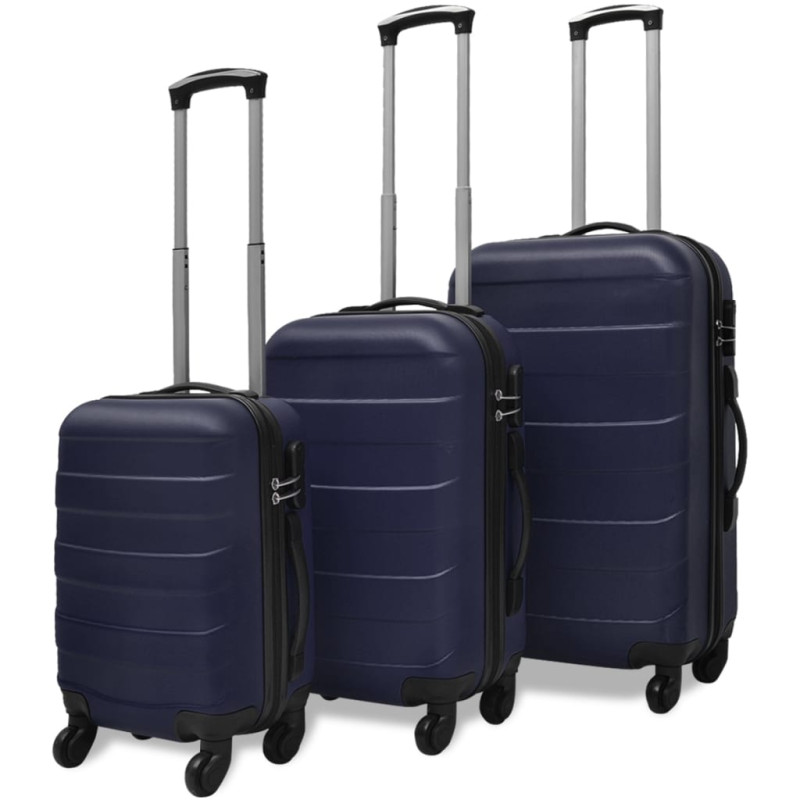 Valise rigide 3 pièces Bleu 45,5 55 66 cm