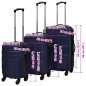 Valise rigide 3 pièces Bleu 45,5 55 66 cm