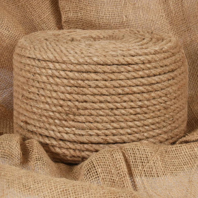 Corde de jute 50 m de long 14 mm d épaisseur