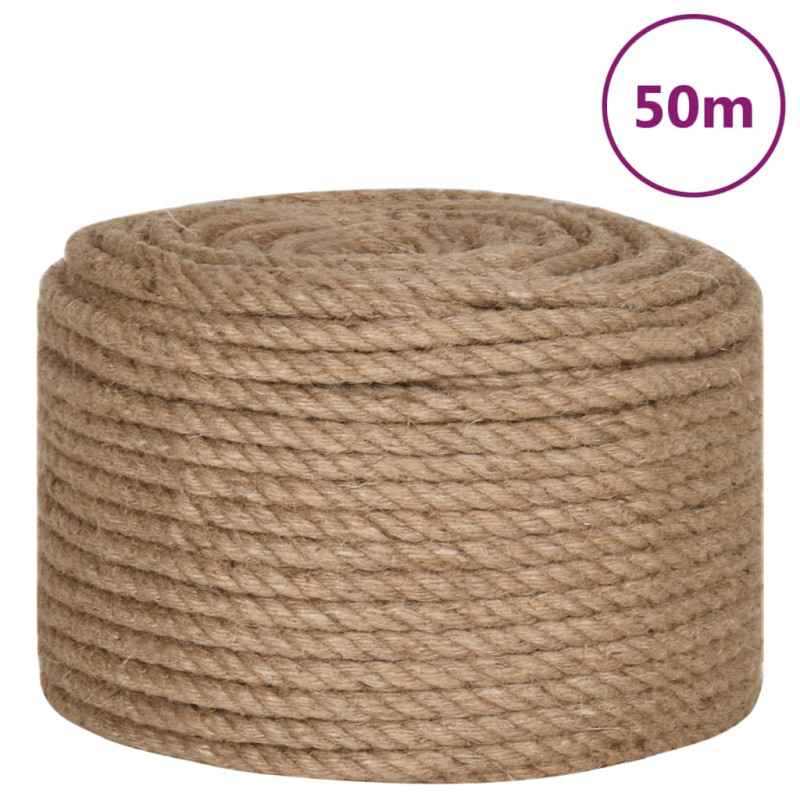 Corde de jute 50 m de long 14 mm d épaisseur