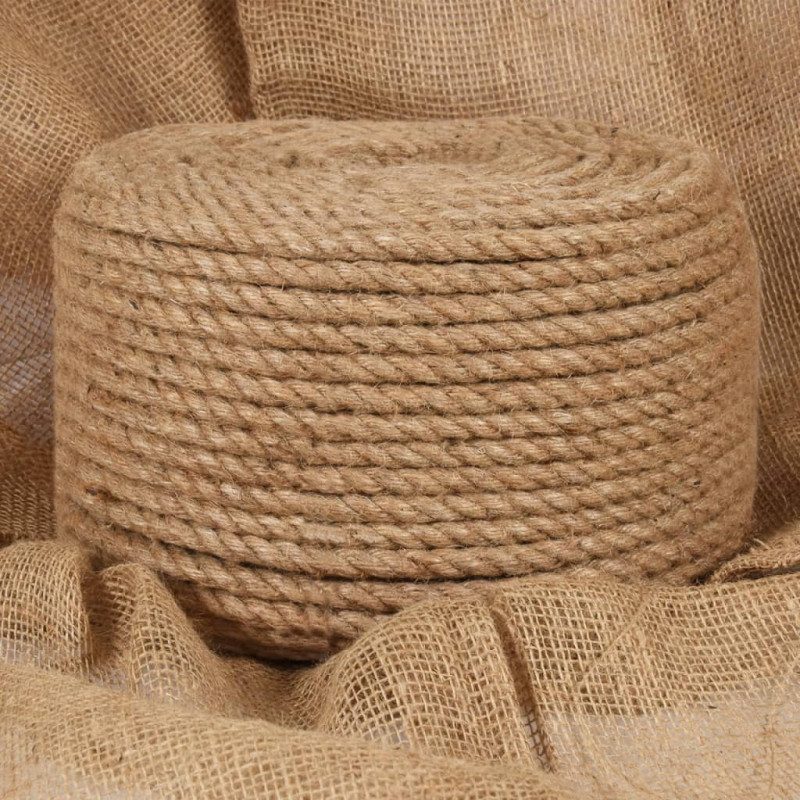 Corde de jute 25 m de long 12 mm d épaisseur