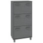 Armoire à chaussures HAMAR Gris foncé 59,5x35x117 cm Pin massif