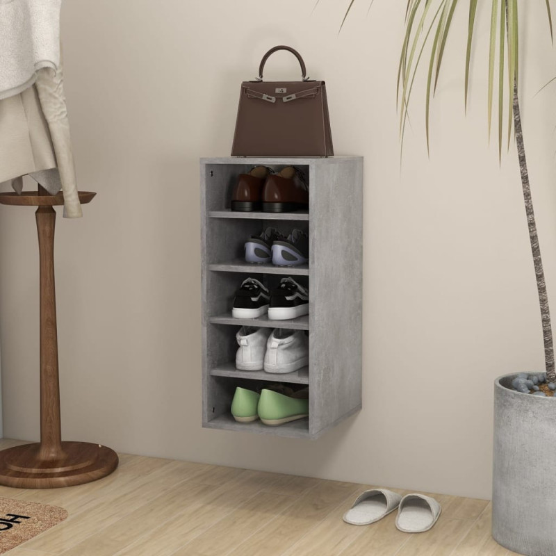 Armoire à chaussures Gris béton 31,5x35x70 cm Bois d ingénierie