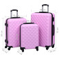 Ensemble de valises rigides 3 pcs Rose ABS