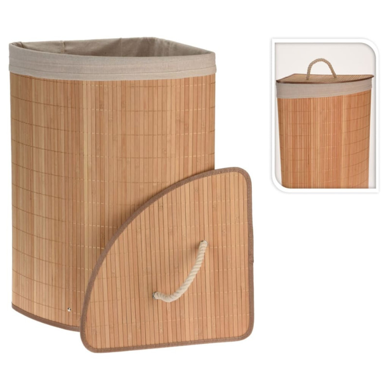 Bathroom Solutions Panier à linge d angle Bambou