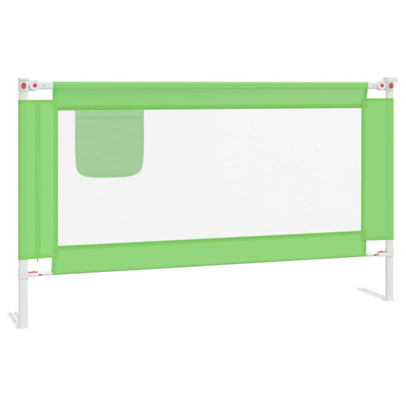 Barrière de sécurité de lit d enfant Vert 140x25 cm Tissu