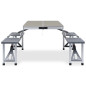 Table pliable de camping avec 4 sièges Acier Aluminium