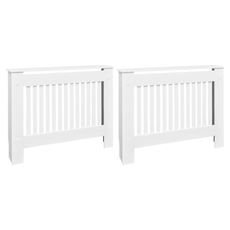 Cache radiateurs 2 pcs blanc MDF 112 cm