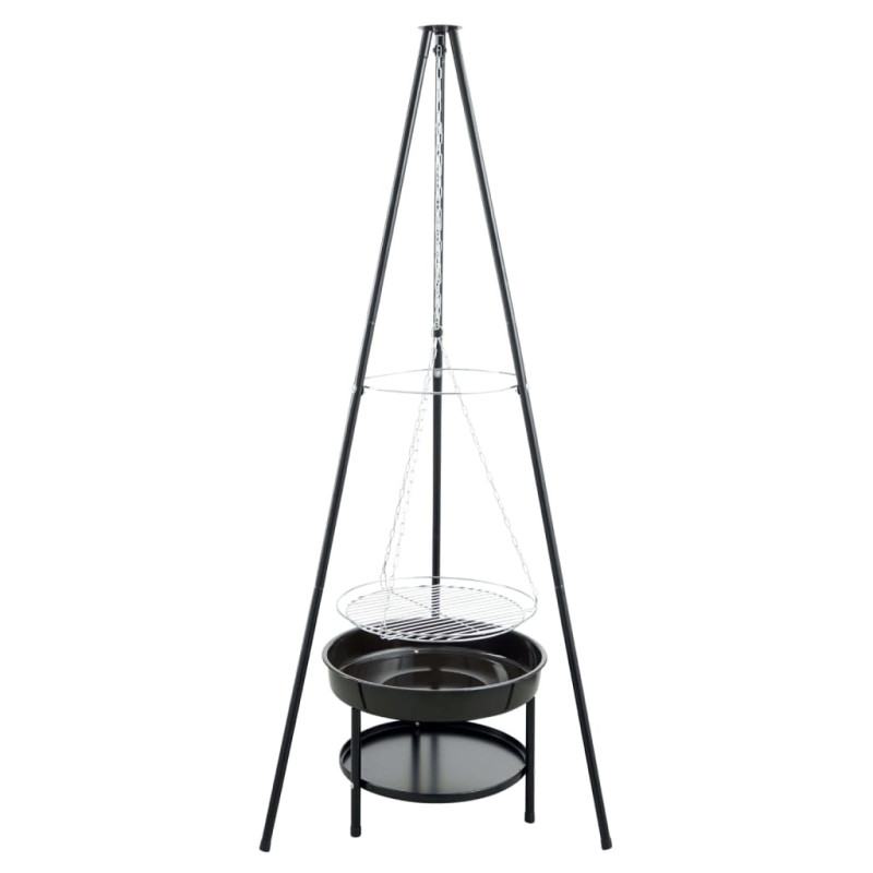 RedFire Barbecue de jardin avec trépied et bol à feu 50 cm noir