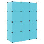 Armoire de rangement pour enfants avec 12 cubes Bleu PP