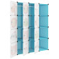 Armoire de rangement pour enfants avec 12 cubes Bleu PP