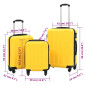 Valise rigide 3 pcs Jaune ABS