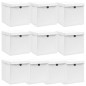 Boîtes de rangement avec couvercle 10pcs Blanc 32x32x32cm Tissu