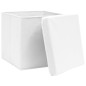 Boîtes de rangement avec couvercle 10pcs Blanc 32x32x32cm Tissu