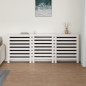 Cache radiateur Blanc 210x21x85 cm Bois massif de pin