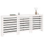 Cache radiateur Blanc 210x21x85 cm Bois massif de pin