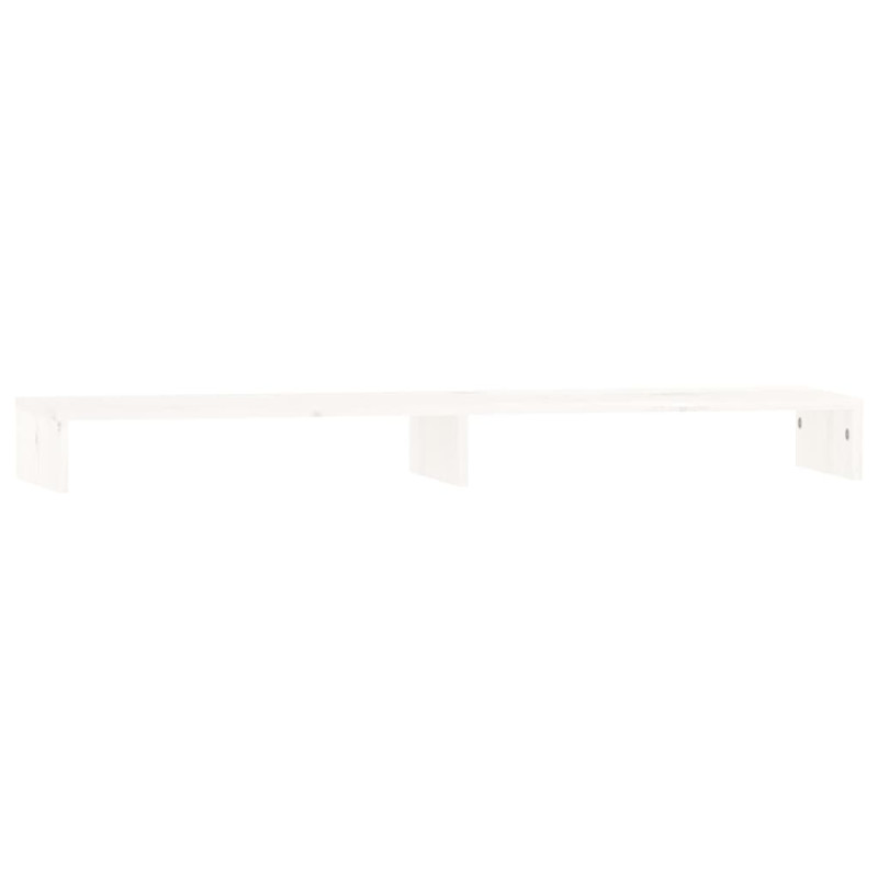 Support de moniteur Blanc 100x27x10 cm Bois de pin solide