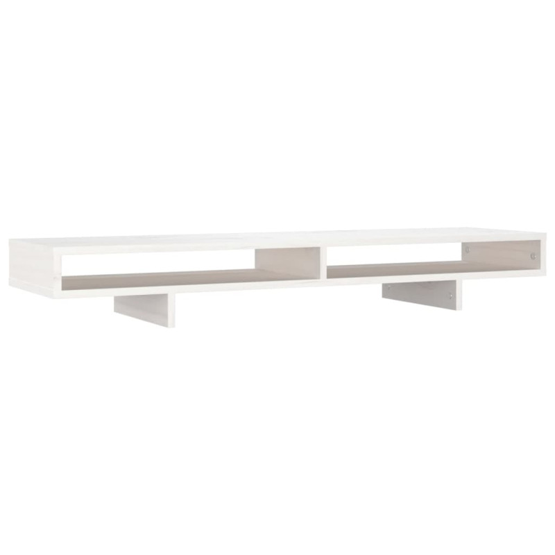 Support de moniteur Blanc 100x27x14 cm Bois de pin solide