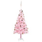 Arbre de Noël artificiel pré éclairé et boules rose 150 cm PVC