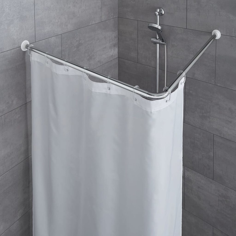 Kleine Wolke Tringle de rideau de douche d angle 90x90 cm Chrome