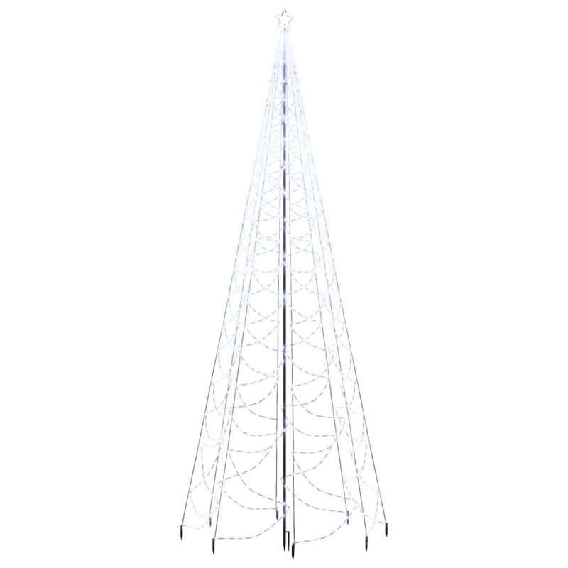 Arbre de Noël avec poteau en métal 1400 LED blanches froides 5m