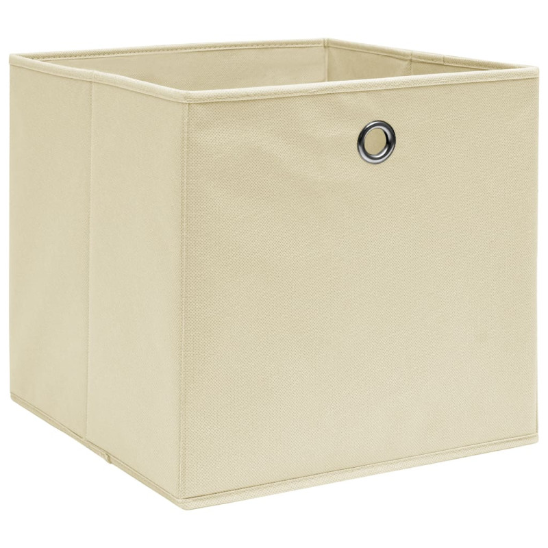 Boîtes de rangement 10 pcs Crème 32x32x32 cm Tissu