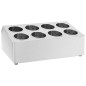 Porte couverts 8 grilles Rectangulaire Acier inoxydable 