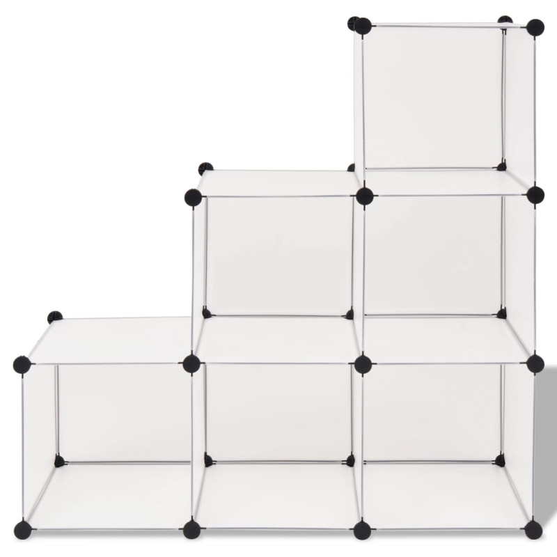 Organisateur de rangement cube avec 6 compartiments Blanc