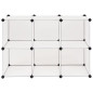 Organisateur de rangement cube avec 6 compartiments Blanc