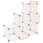 Organisateur de rangement cube avec 6 compartiments Blanc