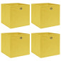 Boîtes de rangement 4 pcs Jaune 32x32x32 cm Tissu