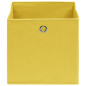 Boîtes de rangement 4 pcs Jaune 32x32x32 cm Tissu