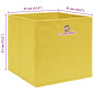 Boîtes de rangement 4 pcs Jaune 32x32x32 cm Tissu