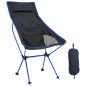 Chaise de camping pliable PVC et aluminium Noir