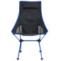 Chaise de camping pliable PVC et aluminium Noir