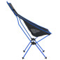 Chaise de camping pliable PVC et aluminium Noir