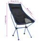 Chaise de camping pliable PVC et aluminium Noir