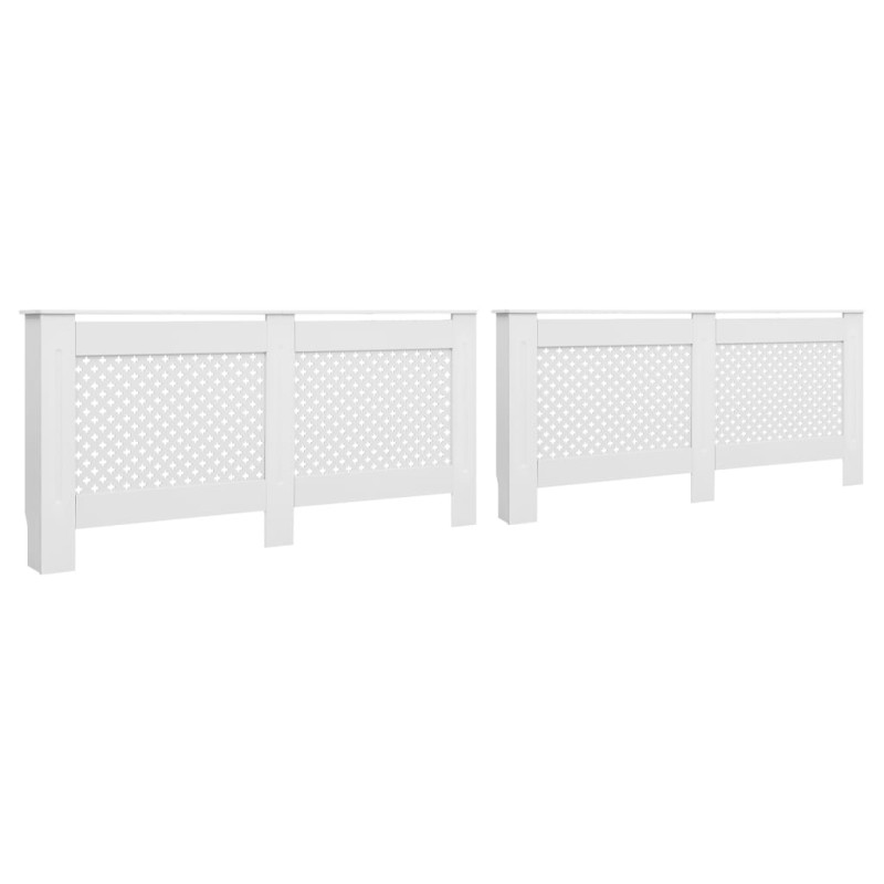 Cache radiateurs 2 pcs Blanc 172x19x81,5 cm MDF