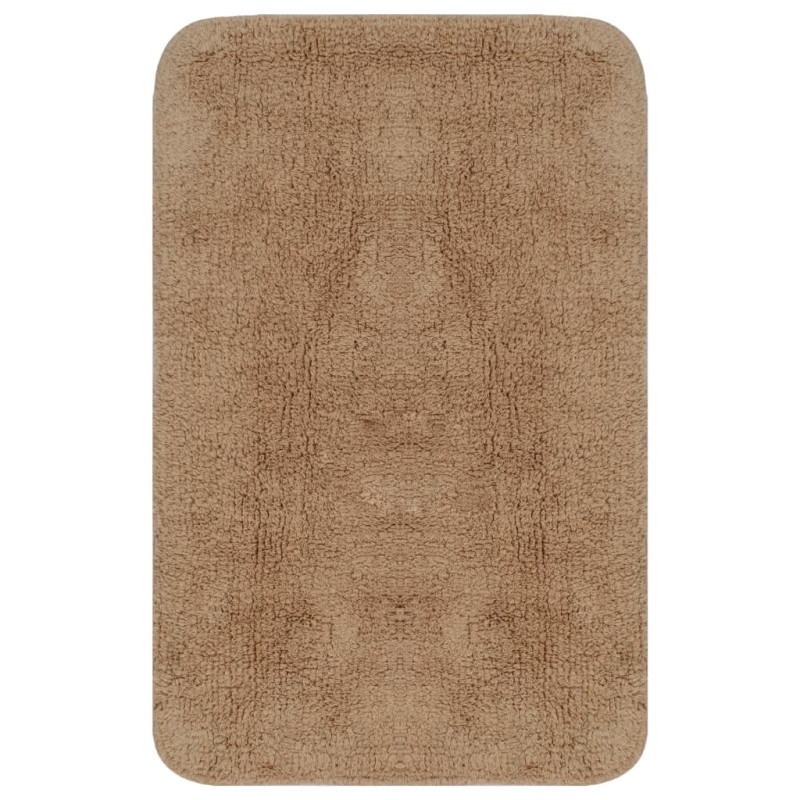 Jeu de tapis de salle de bain 3 pcs Tissu Beige