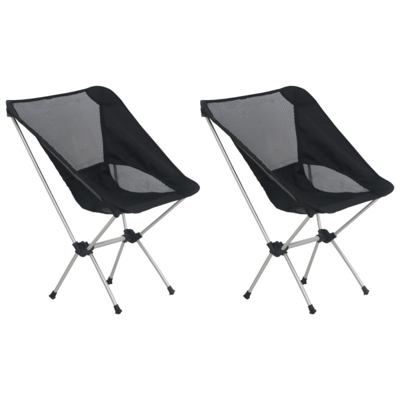 Chaises de camping pliables et sac lot de 2 Aluminium