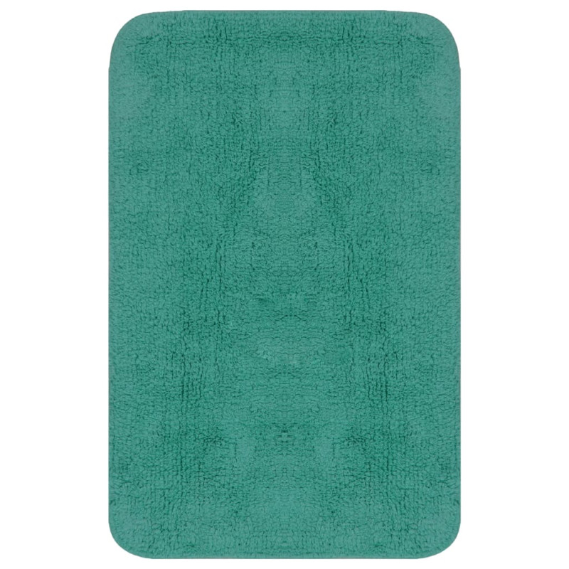 Jeu de tapis de salle de bain 3 pcs Tissu Turquoise