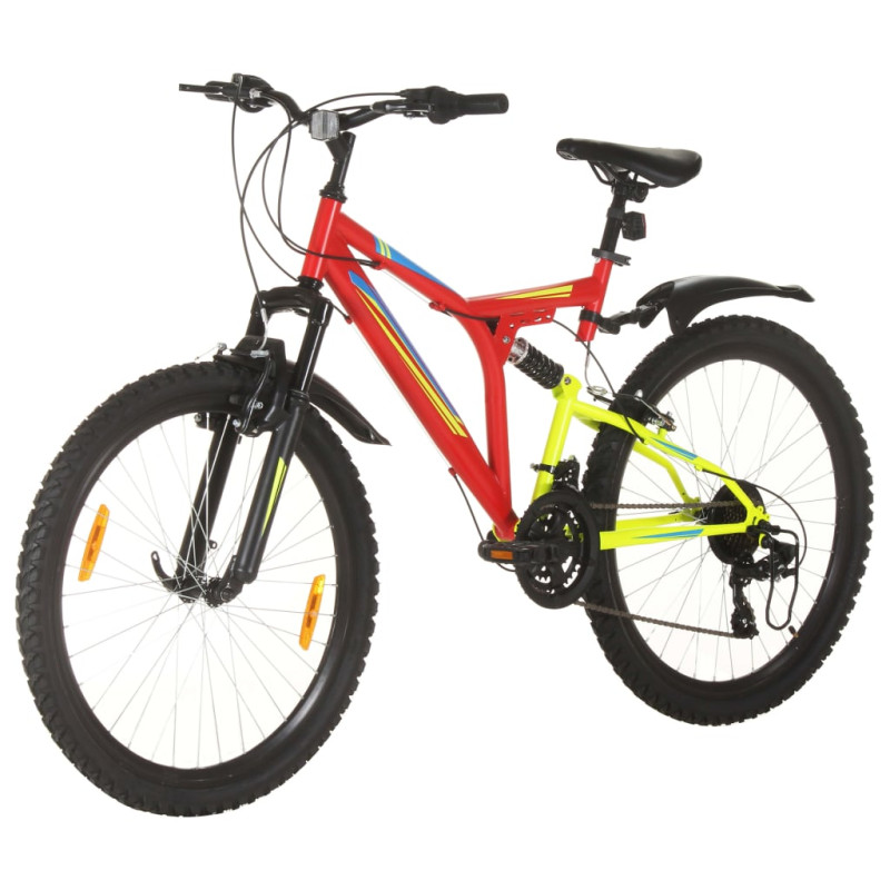 Vélo de montagne 21 vitesses Roue de 26 pouces 49 cm Rouge