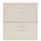 Boîtes de rangement 2 pcs Tissu 43x34x23 cm Crème