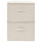 Boîtes de rangement 2 pcs Tissu 43x34x23 cm Crème