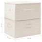 Boîtes de rangement 2 pcs Tissu 43x34x23 cm Crème