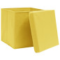 Boîtes de rangement avec couvercles 10 pcs 28x28x28 cm Jaune