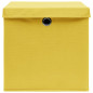 Boîtes de rangement avec couvercles 10 pcs 28x28x28 cm Jaune