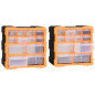 Organisateurs multi tiroirs avec 12 tiroirs 2 pcs 26,5x16x26 cm