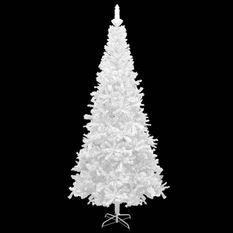 Arbre de Noël artificiel pré éclairé et boules L 240 cm blanc