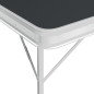 Table de camping pliable avec 2 bancs Aluminium Gris